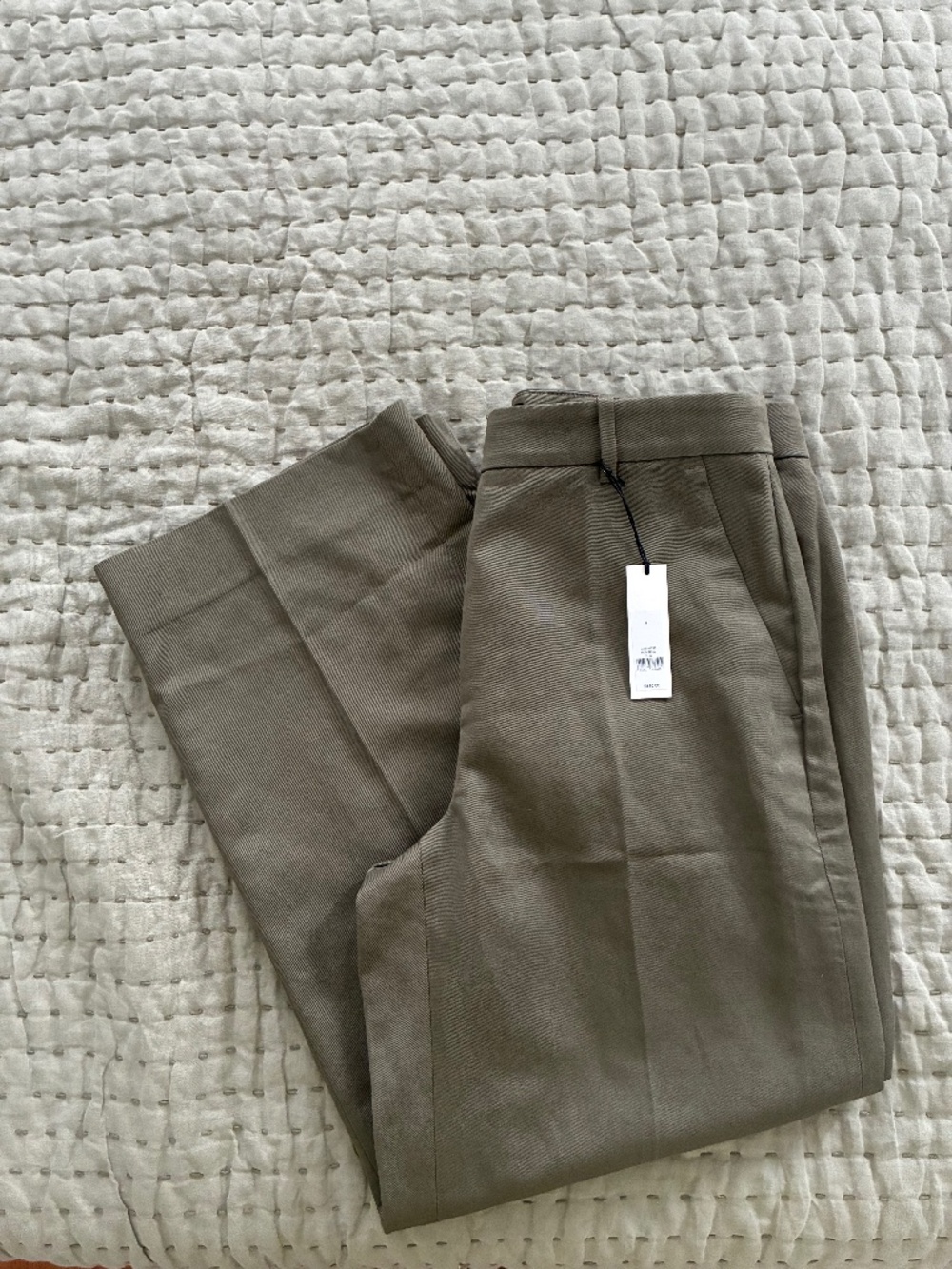 Banana Republic Olive Green Cotton/Linen blend trouser pants Size 4